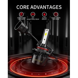 FANTELI 𝟫𝟢𝟢𝟧/𝖧𝖡𝟥 Bulbs, 40000LM 900% Brighter 1:1 Size, Plug and Play 6000K Cool White, IP68 Waterproof, Pack of 2, Interior Off-Road Lights
