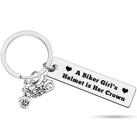Biker Lovers Gift Mountain Bike Ride Gift Bike Girl Keyring Motorcycle Biker Keyring A Biker Girl’s Helmet is Her Crown Keyring Car Owner Gift Cycling Gift for Her Bike Girl Gift