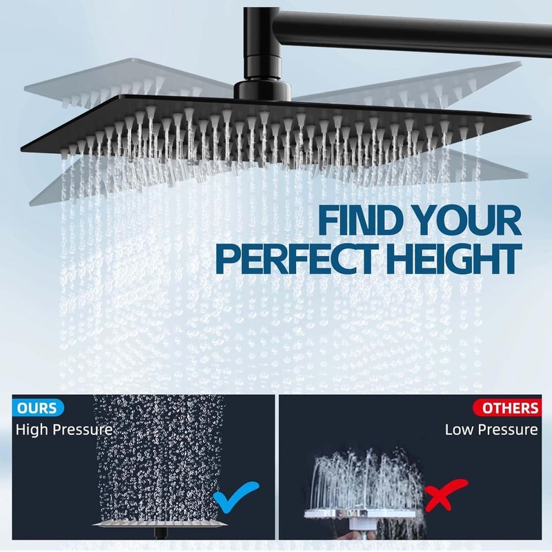 Shower Head,10 Inch High Pressure Rain Shower Head with Handheld