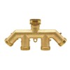 BesNPT 4 Way Brass Hose Splitter 3/4" GHT Garden Hose
