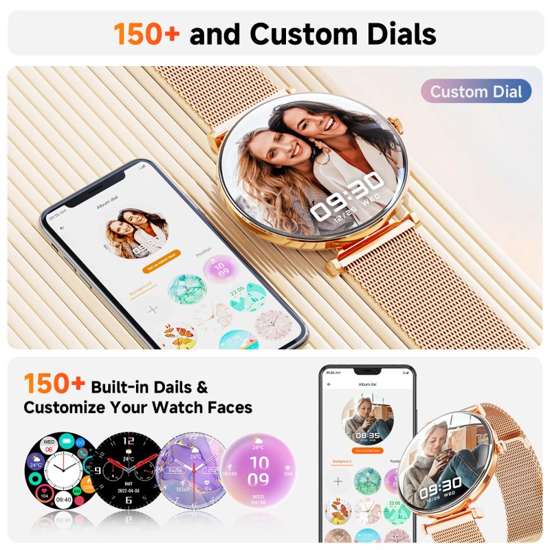 1.43''Amoled Screen Smart Watch,IP68 Waterproof Sport Smartwatch For Android iOS