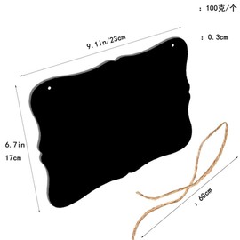 Rosenice Chalkboard Pendant Double-Sided with Rope Sign of Table Top Decoration of House Wedding