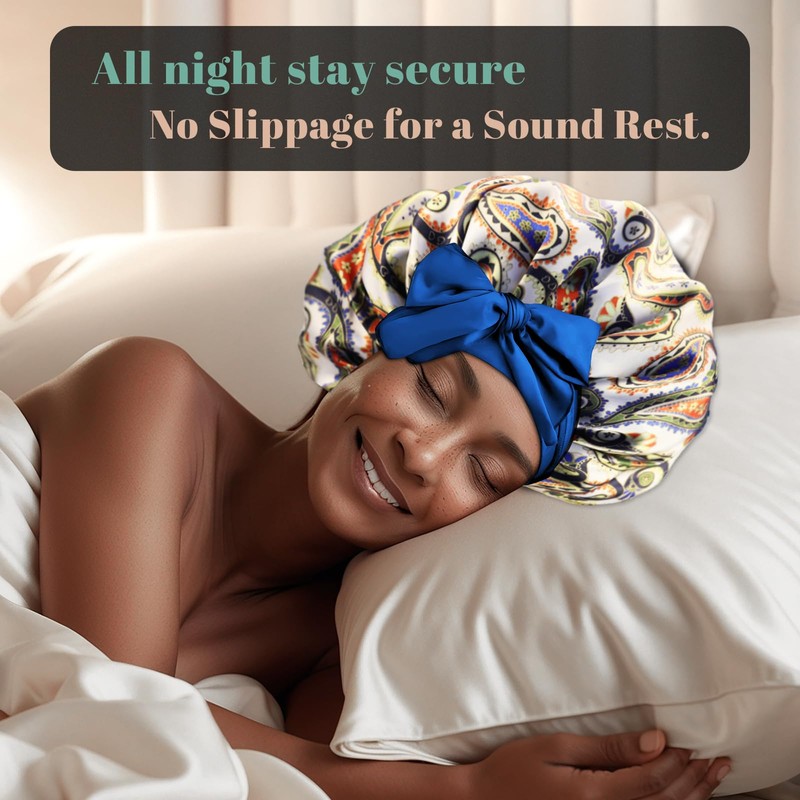 Ptrin Satin Hair Cap, 1 x Silk Bonnet for Sleeping,