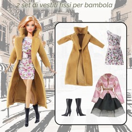 14 vestiti compatibili con 11,5 pollici bambole , 1 cappotto marrone 2 gonna 3 giacca 1 mezza gonna 1 gonna spalline 1 pantaloni 1 tuta 4 scarpe per bambole da 11,5 pollici casuale