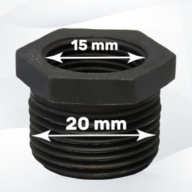 Reducer with male thread 3/4 inch and internal thread 1/2 inch made of black cast iron and has a connection type figure 241 - guarantee 10 years - MONTERAL