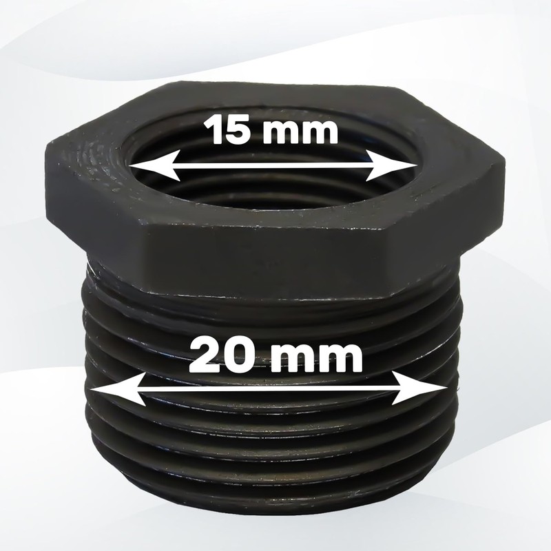 Reducer with male thread 3/4 inch and internal thread 1/2