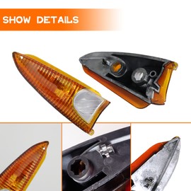 Tonsya Compatible With 2003 2004 2005 2006 Ford Expedition Lincoln Navigator Replacement Side View Mirror Light Housings Amber Lens OEM 2L7Z-13B374-AA & 2L7Z-13B375-AA