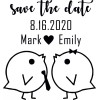 Trodat Custom Save The Date Wedding Stamp, Custom Rubber Stamp, Save The Date 46050, 2"