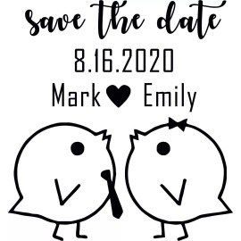 Trodat Custom Save The Date Wedding Stamp, Custom Rubber Stamp, Save The Date 46050, 2"