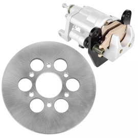 Caltric Rear Brake Caliper And Disc Rotor W/Pad for Yamaha Rhino 660 YXR660 4X4 2004-07