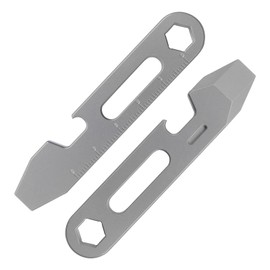 ainhue A315 Mini Pry Bar Bottle Opener, TC4 Titanium Multi-Tool EDC Keychain Carry Small Crowbar Hex Wrench, Ruler