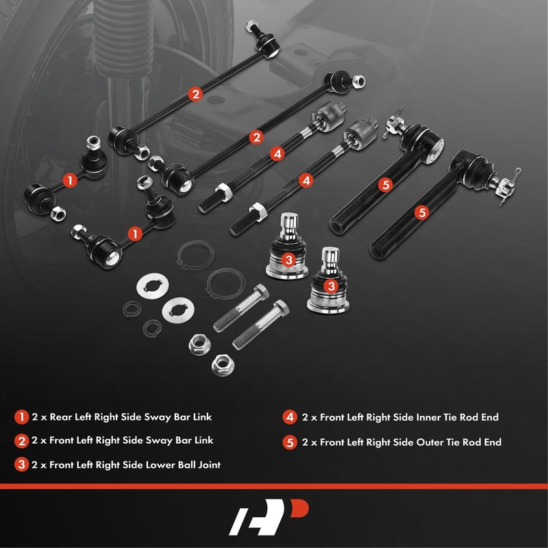 A-Premium Set of 10, Front & Rear Sway Bar Link,