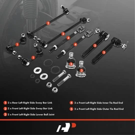 A-Premium Set of 10, Front & Rear Sway Bar Link, Lower Ball Joint, Inner & Outer Tie Rod End, Compatible with Nissan Murano 2005 2006 2007