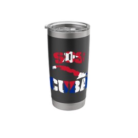 Patria Y Vida Flag Cuba Cuban Freedom Cuba Libre SOS Cuba Stainless Steel Insulated Tumbler