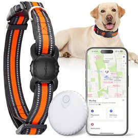 Dog Tracker Collar, No Monthly Fee Cat Tracker Collar(Only iOS), Compatible with Apple FindMy App, Reflective FinderTag Smart Collars, Anti-Lost, Key Finder for Pets（NOT GPS）