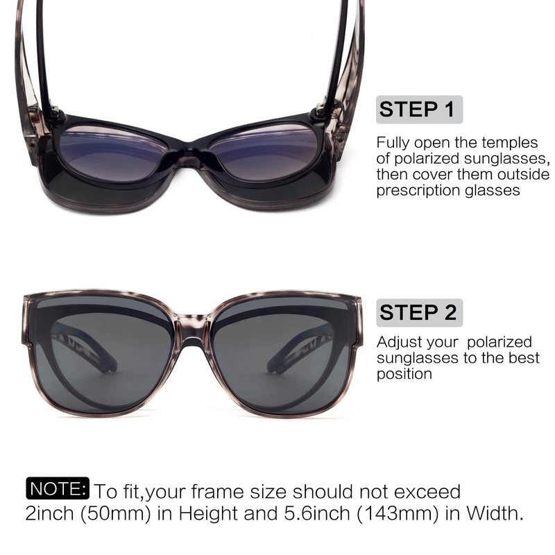 Face Shadow Women's Polarised Over Sunglasses for Glasses Wearers, UV