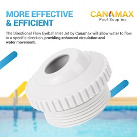 SP1419D 3/4" Directional Flow Eyeball Inlet Jet by Canamax - Pack of 6 - Opening Hydrostream Directional Flow Inlet - Fit 1-1/2-Inch MIP Thread - Pool Jet Nozzles Rotating Eyeball Replacement Part