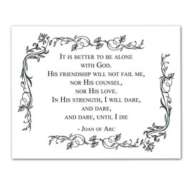 TJ Originals - Joan of Arc Quotes Wall Decor , Joan of Arc Christian Bible Quote Decor , Bible Verse Wall Print , Bible Quote 11 x 14 Wall Print , Inspirational Poster Gift for Family & Friends , Birthday Gifts for Women (Vintage Border)