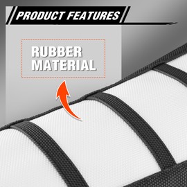 fewfuss fewfuss Gripper Rubber Dirt Bike Seat Cover - Universal Soft Seat Cover for Most Dirt Bike Motorcycle White