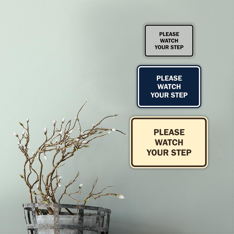 Signs ByLITA Classic Framed Please Watch Your Step Sign (Blue)