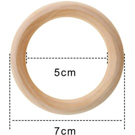 12 Pieces Wooden Rings Natural Wood Rings Without Paint Smooth Unfinished Wood Circles for Craft DIY Baby Teething Ring Pendant Connectors Jewelry Making (70mm)