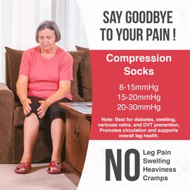 Celeste Stein Therapeutic Compression Socks, Black Fredrick's Dynasty, 15-20 mmhg, 1-Pair