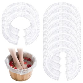 50 Pcs Pedicure Liners Disposable, Pedicure Bowl Liners with Elastic Band for Most Foot Baths, Suitable for Massage Parlors, Spa Centers, and Home Care Use(Transparent)