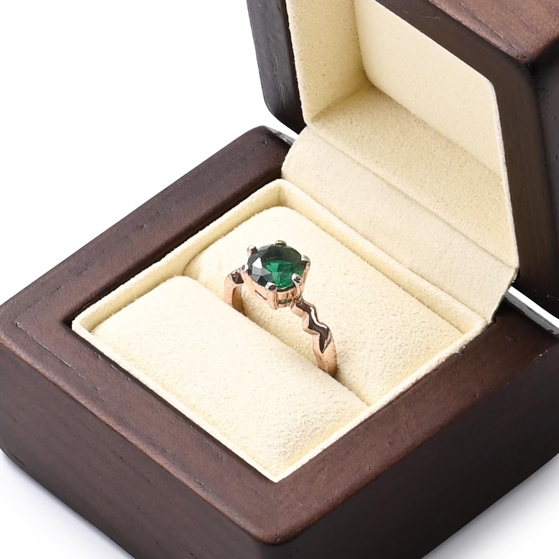 Woodten Jewelry Engagement Proposal Ring Box, Solid Wood Single Jewelry