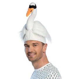 Boland 99907 - Swan Hat with Plush Plush Hat for Costumes for Men and Women Fancy Dress Costume