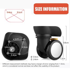 Luggage Wheels Replacement for Suitcase, Spinner 2 Wear-Resistant Mute Suitcase Rubber Swivel Caster Wheels Repair Kits Roller Tourister Travel Trunk Caster Luggage Replacement Kit