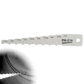 DCOMA Pocket Tech Gauge – 16ths Brake Pad Thickness Gauge, Measuring Tool, 2-in-1 Technician Gauge for Brake Lining & Drum Wear, Stainless Steel Pocket Tech Gauge, No Wheel Removal Needed