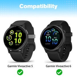 Fintie 6 Pack Screen Protector Compatible with Garmin vivoactive 6/5 - Anti-Scratch, Self-Healing TPU High Definition Clear Protective Film with Charger Port