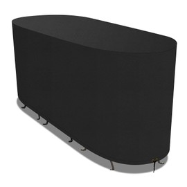 PATIO PLUS Outdoor Garden Large Bistro Set, Waterproof, UV Protected,420D Oxford Fabric,L124 W63 H80cm, Black