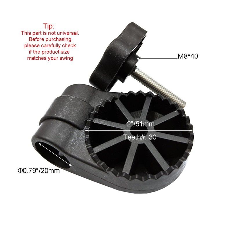 Timyrimy Garden Swing Plastic Fittings for RUS4180-2002 Swing, 2" Gear