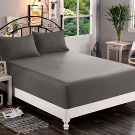 Elegant Comfort 1500 Premium Quality Fitted Sheet Ultra Soft 18-24 Inch Extra Deep Pocket - Single Fitted Sheet for High Mattress - Wrinkle Free with Smart Storage Pockets, King, Gray