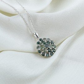 GEMKORA Real Moss Agate Crystal Pendant Necklace, Natural Gemstone, Birthstone Crystal, Healing Stone, Gift for Women Mom Her, Statement Jewellery, 925 Sterling Silver 18 inch