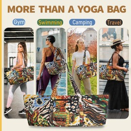 jswuffx Large Yoga Mat Bag Yoga Mat Carrier for Women Men, Pilates Bag with Wet Pocket, Yoga Tote Bag with Shoe Bag and Yoga Mat Holder Strap, Yoga Bags and Carriers Fits All Your Stuff