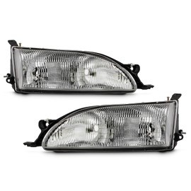 AKKON - Fits 1995-1996 Toyota Camry Chrome Headlights Headlamps Pair Driver+Passenger Replacement 95 96