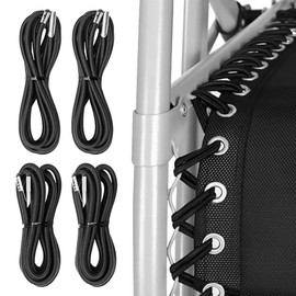 WZHHDM Replacement Cord for Zero Gravity Chair, 4pcs Replacement Elastic Cord, Universal Replacement Elastic Cords Repair Cord Ties Kit for Repairing Sun Garden Loungers(Black)