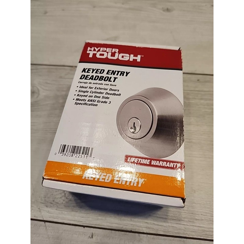 Hyper Tough New Hyper Tough Keyed Entry Single Cylinder Deadbolt,