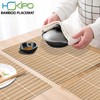 HOKIPO Reversible Bamboo Wooden Placemats for Dining Table Mats, Cream,