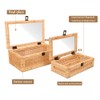 UoeRing Rattan Decorative Box With Lid, Glass Display, Rectangular, Set