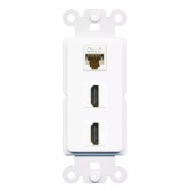 Wall Plate City [3 Ports] CAT6 2 HD Rocker Wall Plate White