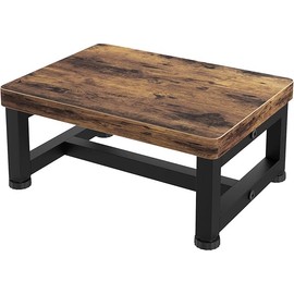 Wooden Step Stools for Adults Kids with Non-Slip Rubber Feet, Heavy Duty Stepping Stools with 500-LBS Capacity for Bedroom Kitchen Bathroom, Bed Steps for High Beds, Easy to Assemble, Rustic Brown