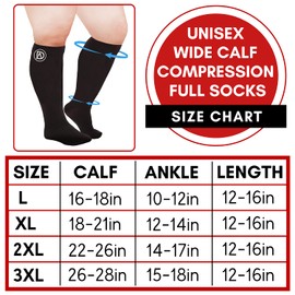 Dominion Active Plus Sized Compression Socks (3XL, Red)