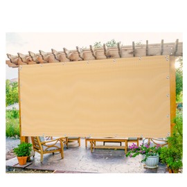 IVYSUN 95% Pergola Shade Cloth,Sun Shade Fabric with Stainless Steel Reinforced Grommets for Shade Covers, Patios, Decks, and Backyards(6 * 10FT,Sand)