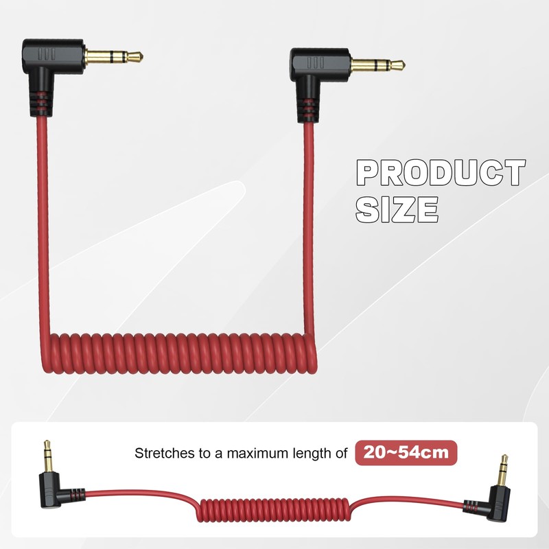 3.5mm TRS to TRS Microphone Patch Cable for DSLR Cameras