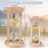 30 Minute Wooden Sand Timers,Large Bamboo Gold Sand Hourglass for