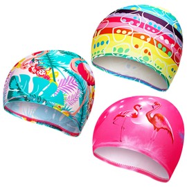 3 Pcs Kids Swimming Caps Swimming Hat for Boys Fabric Swim Caps Comfortable Bathing Caps for Child Girls (Novel Style)