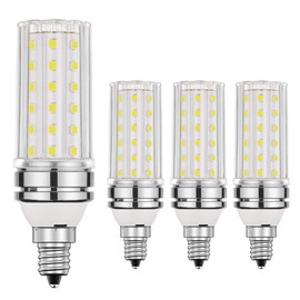 Bogao E12 LED Bulb, 12W White 6000K LED Bulbs, 80-100 Watt Light Bulbs Equivalent, E12 Screw Base,1200 Lumens LED Lights （4 Pack White）